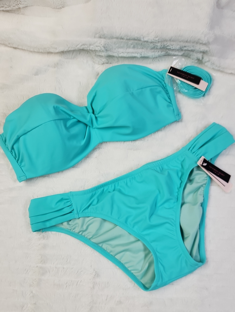 Victoria's Secret Mint Green Swim Bikini, top 36D/bottom XL